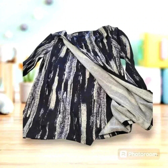 Womans Black & White Tunic Blouse L by Lily Morgan long sleeves - Picture 1 of 5